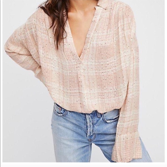 Free People Tops - Free people fearless love bell sleeve beige top S